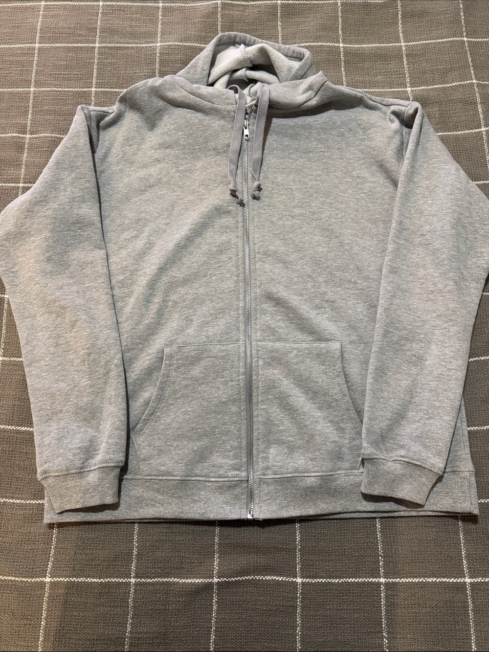 Tilly's Light Gray Full-Zip Hoodie Sweatshirt